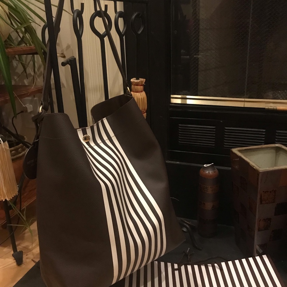 Henri Bendel Centennial Hobo Faux Leather tote